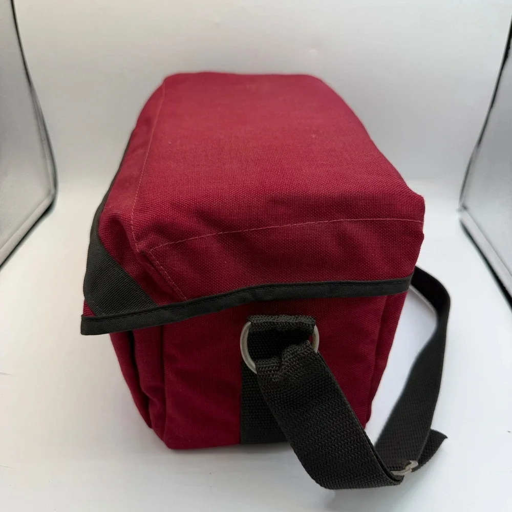 Tamrac Vintage Red Canvas Camera Bag Padded Shoulder Strap Made in USA